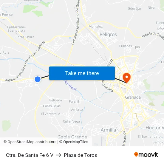 Ctra. De Santa Fe 6 V to Plaza de Toros map