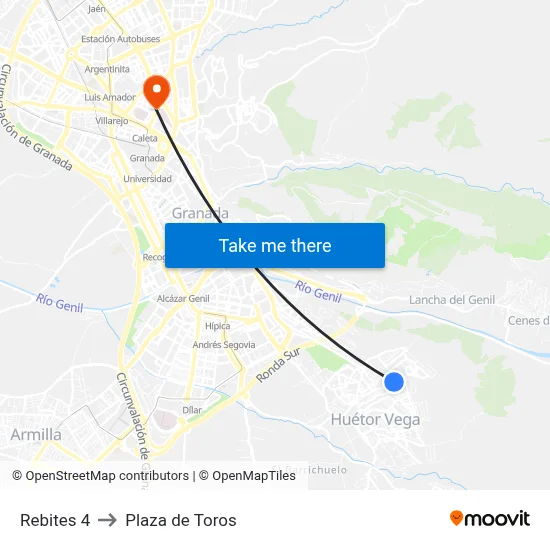 Rebites 4 to Plaza de Toros map