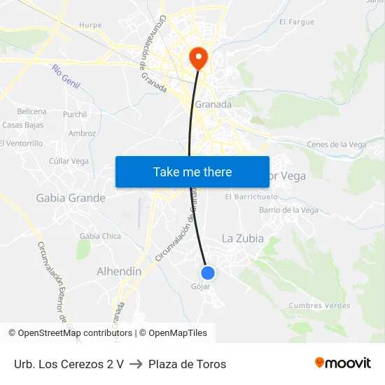 Urb. Los Cerezos 2 V to Plaza de Toros map