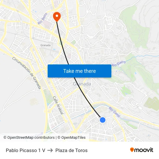 Pablo Picasso 1 V to Plaza de Toros map