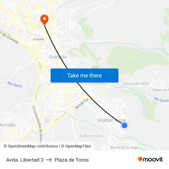 Avda. Libertad 2 to Plaza de Toros map