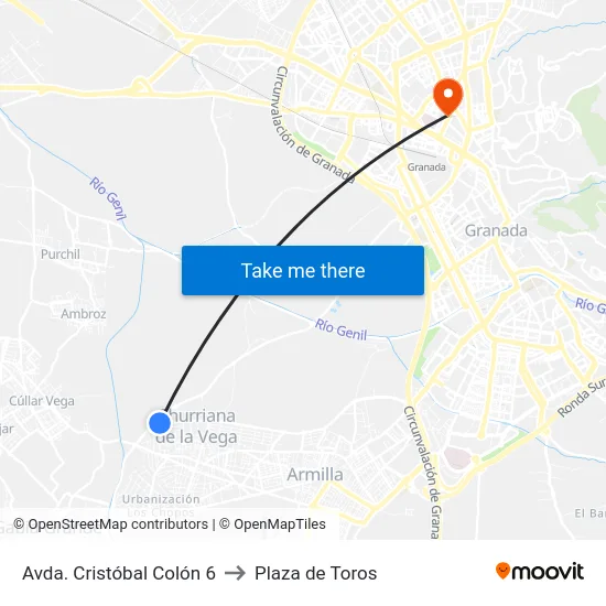 Avda. Cristóbal Colón 6 to Plaza de Toros map