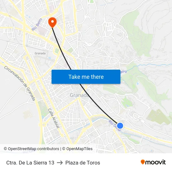 Ctra. De La Sierra 13 to Plaza de Toros map