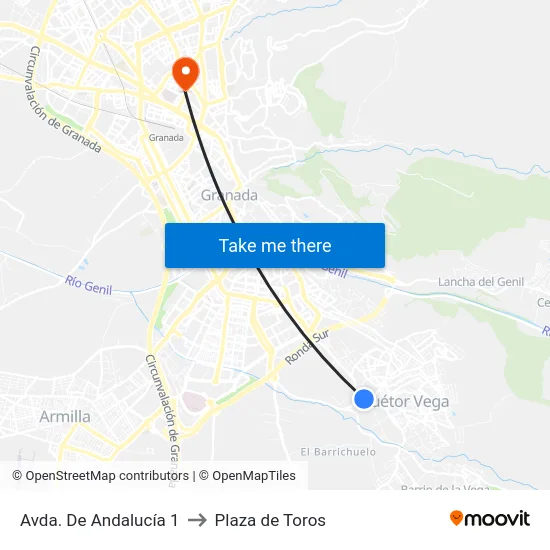 Avda. De Andalucía 1 to Plaza de Toros map