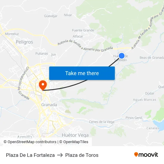 Plaza De La Fortaleza to Plaza de Toros map