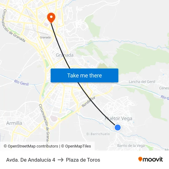 Avda. De Andalucía 4 to Plaza de Toros map
