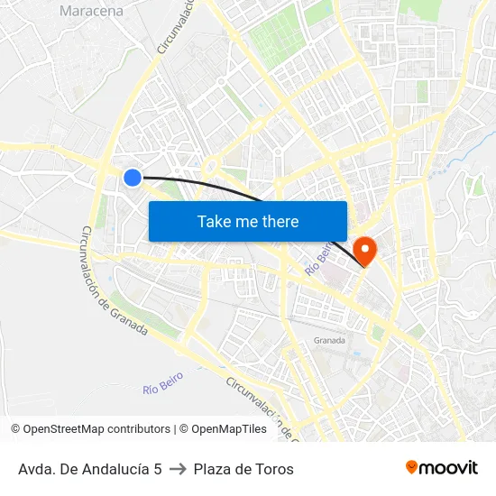 Avda. De Andalucía 5 to Plaza de Toros map
