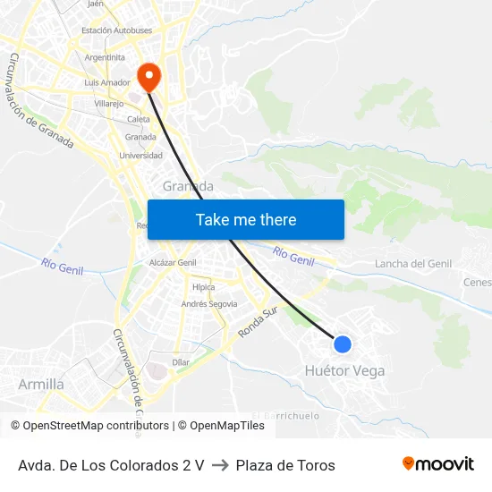 Avda. De Los Colorados 2 V to Plaza de Toros map