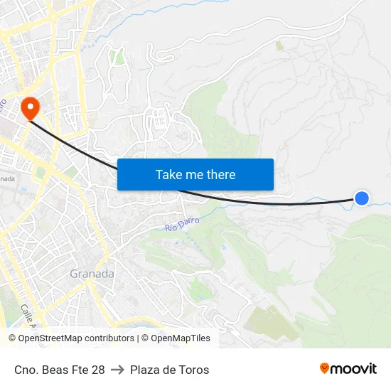 Cno. Beas Fte 28 to Plaza de Toros map