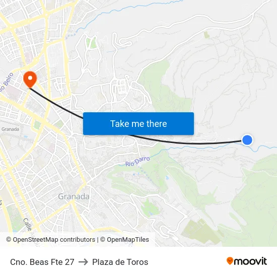 Cno. Beas Fte 27 to Plaza de Toros map