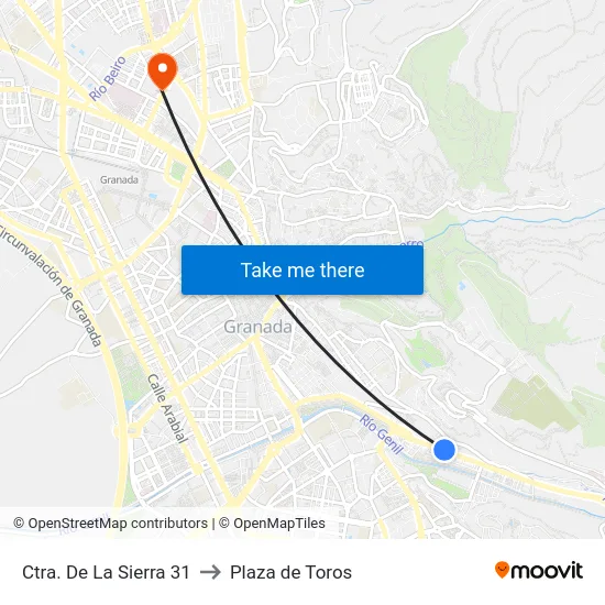 Ctra. De La Sierra 31 to Plaza de Toros map