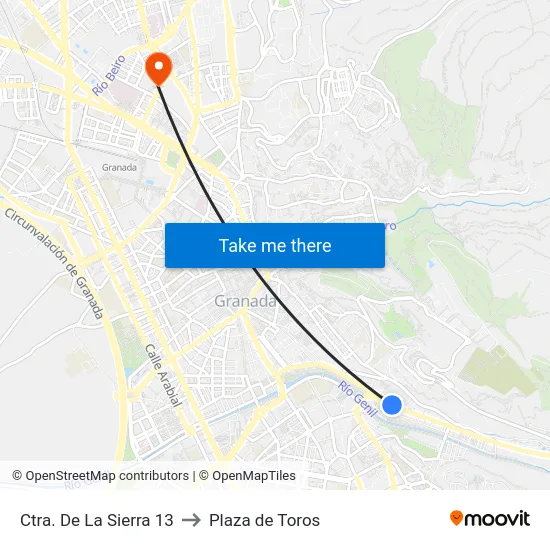Ctra. De La Sierra 13 to Plaza de Toros map