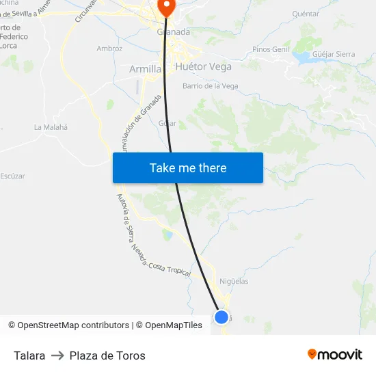 Talara to Plaza de Toros map