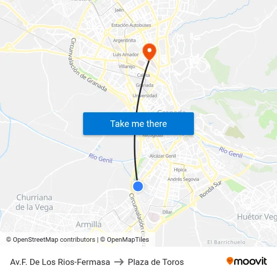Av.F. De Los Rios-Fermasa to Plaza de Toros map