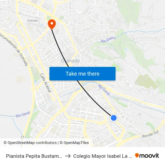 Pianista Pepita Bustamante, 14 to Colegio Mayor Isabel La Católica map