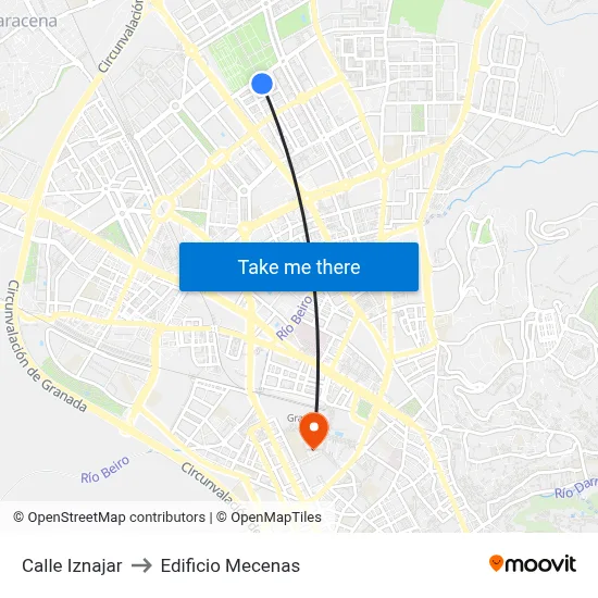 Calle Iznajar to Edificio Mecenas map