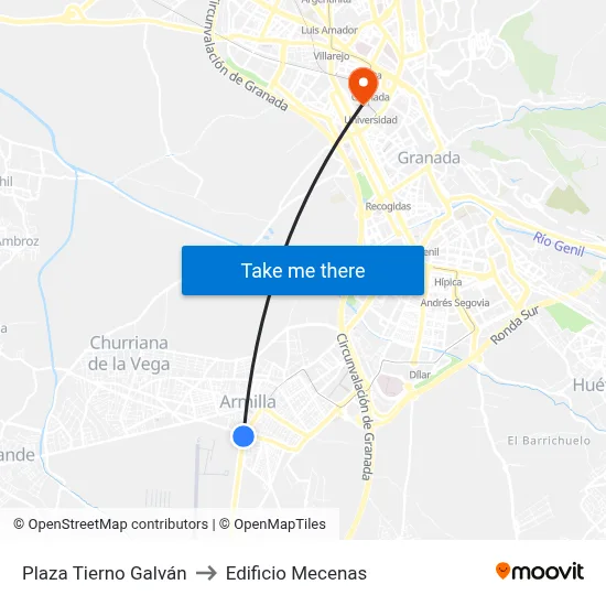 Plaza Tierno Galván to Edificio Mecenas map