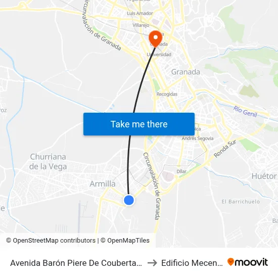 Avenida Barón Piere De Coubertan, 2 to Edificio Mecenas map