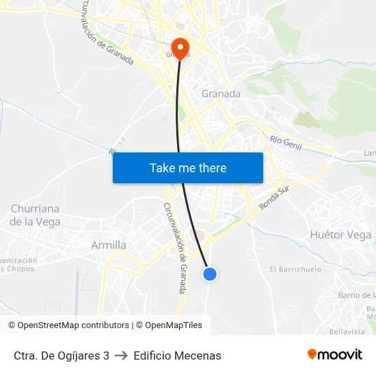 Ctra. De Ogíjares 3 to Edificio Mecenas map
