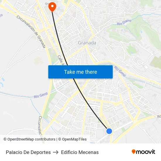 Palacio De Deportes to Edificio Mecenas map