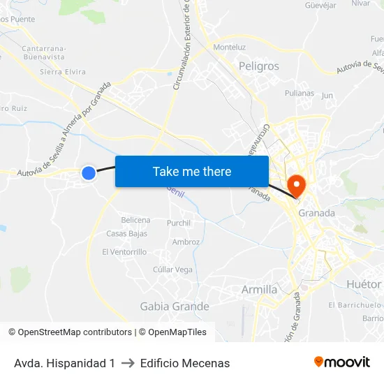 Avda. Hispanidad 1 to Edificio Mecenas map