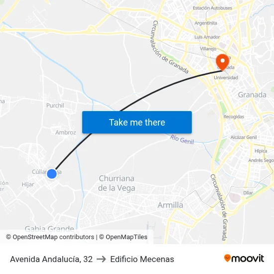 Avenida Andalucía, 32 to Edificio Mecenas map