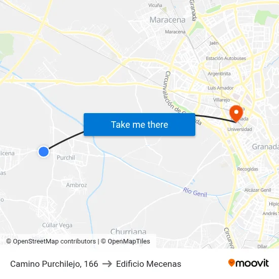 Camino Purchilejo, 166 to Edificio Mecenas map
