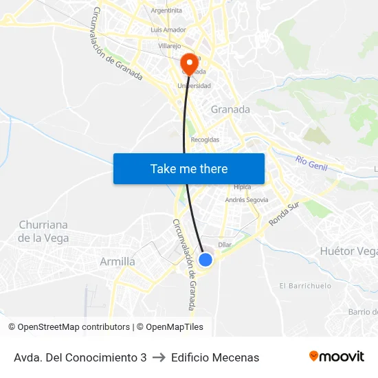 Avda. Del Conocimiento 3 to Edificio Mecenas map