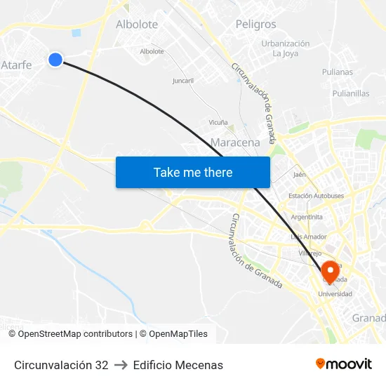 Circunvalación 32 to Edificio Mecenas map