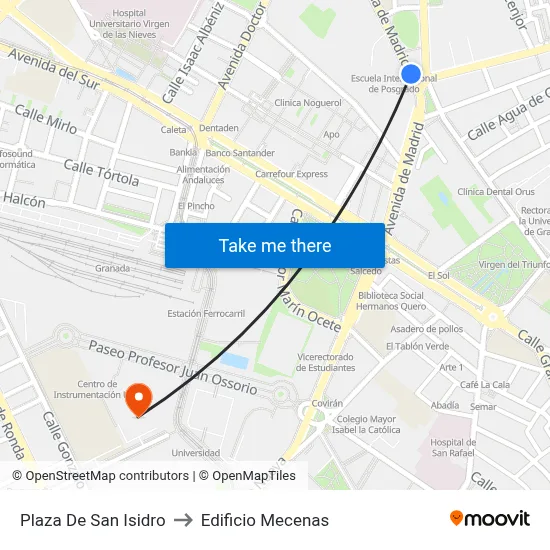 Plaza De San Isidro to Edificio Mecenas map