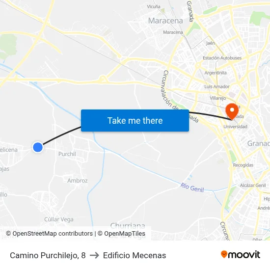 Camino Purchilejo, 8 to Edificio Mecenas map