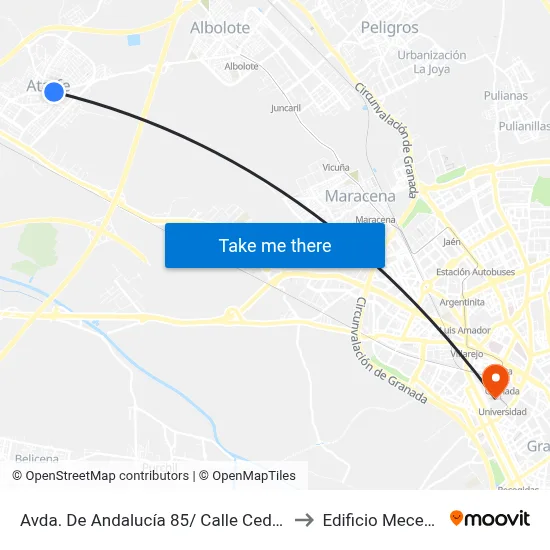 Avda. De Andalucía 85/ Calle Cedazos to Edificio Mecenas map