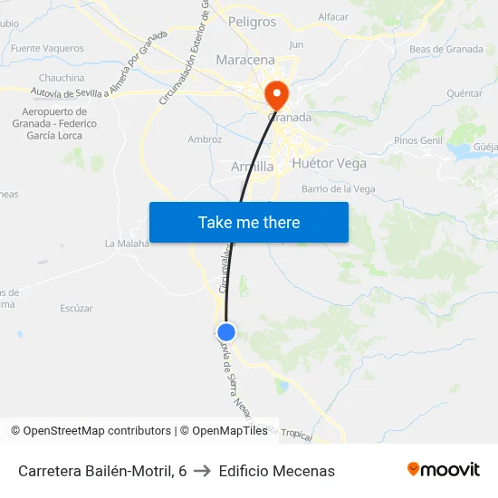Carretera Bailén-Motril, 6 to Edificio Mecenas map