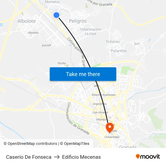 Caserío De Fonseca to Edificio Mecenas map