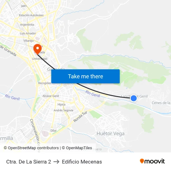 Ctra. De La Sierra 2 to Edificio Mecenas map