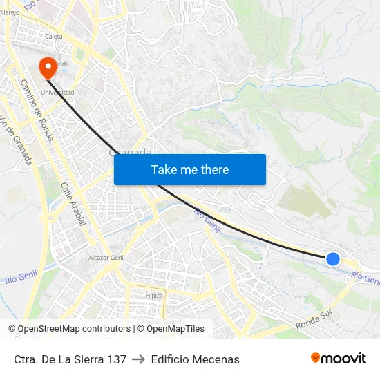 Ctra. De La Sierra 137 to Edificio Mecenas map