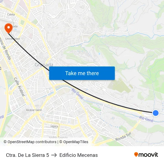 Ctra. De La Sierra 5 to Edificio Mecenas map