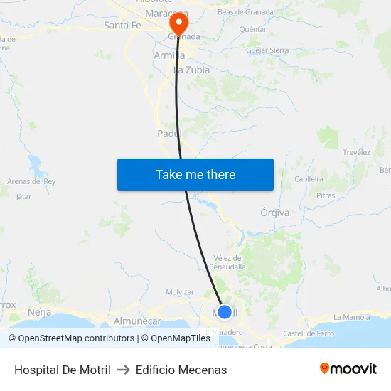 Hospital De Motril to Edificio Mecenas map