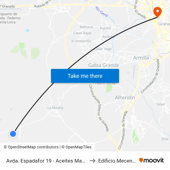 Avda. Espadafor 19 - Aceites Maeva to Edificio Mecenas map