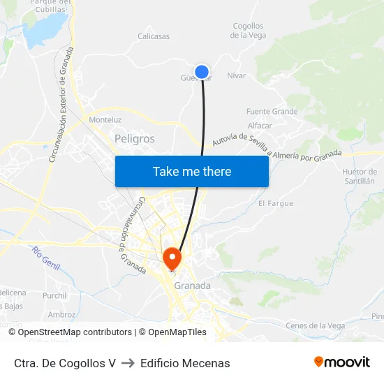 Ctra. De Cogollos V to Edificio Mecenas map