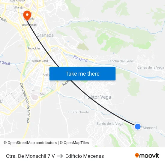 Ctra. De Monachil 7 V to Edificio Mecenas map