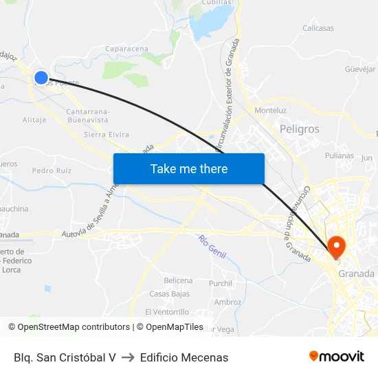Blq. San Cristóbal V to Edificio Mecenas map