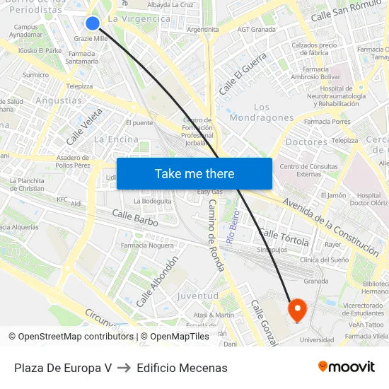 Plaza De Europa V to Edificio Mecenas map