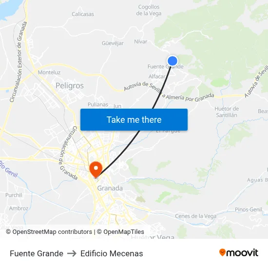 Fuente Grande to Edificio Mecenas map
