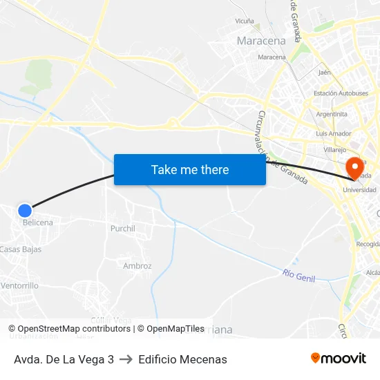 Avda. De La Vega 3 to Edificio Mecenas map