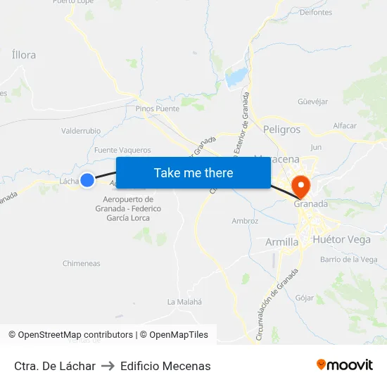 Ctra. De Láchar to Edificio Mecenas map
