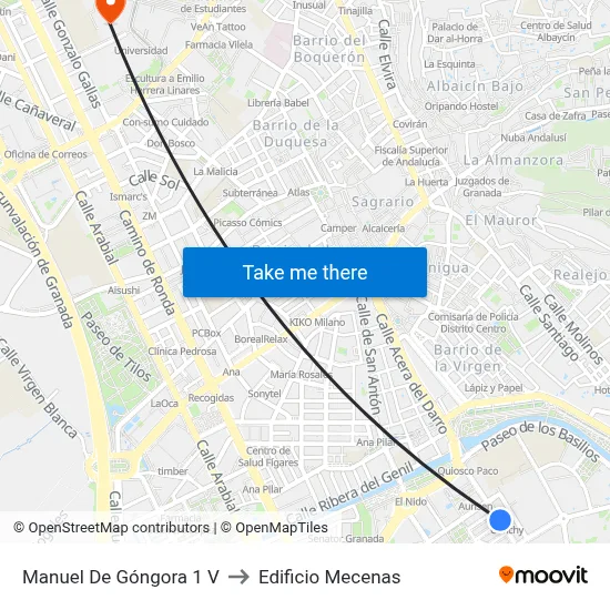Manuel De Góngora 1 V to Edificio Mecenas map