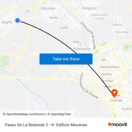 Paseo De La Redonda 3 to Edificio Mecenas map