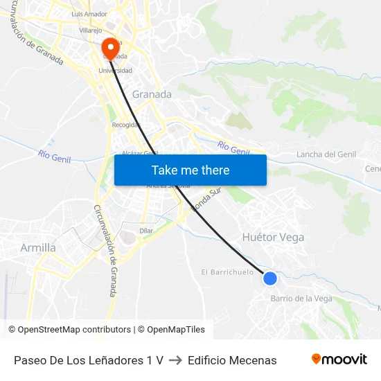 Paseo De Los Leñadores 1 V to Edificio Mecenas map