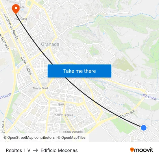 Rebites 1 V to Edificio Mecenas map